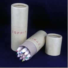 自然木色颜色铅笔套装 圆柱盒 - Esprit